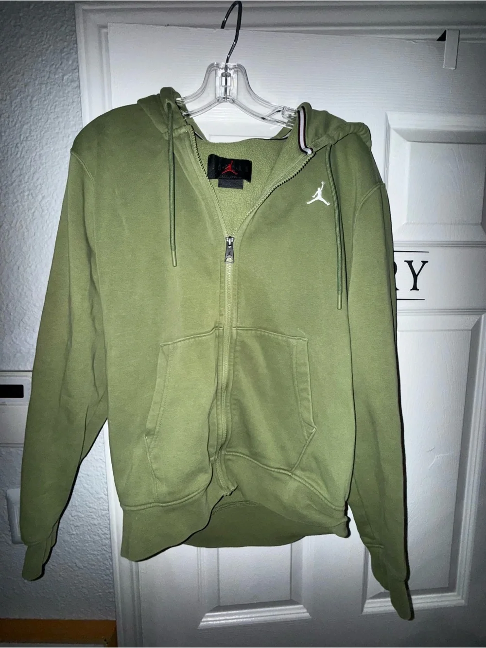 Jordan Olive Green Zip-Up Hoodie Jacket